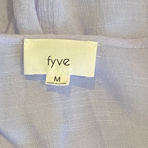 Fyve BOHO Lagenlook Top Bell Sleeve Crochet Accent Sz M Purple 253G - Picture 6 of 8